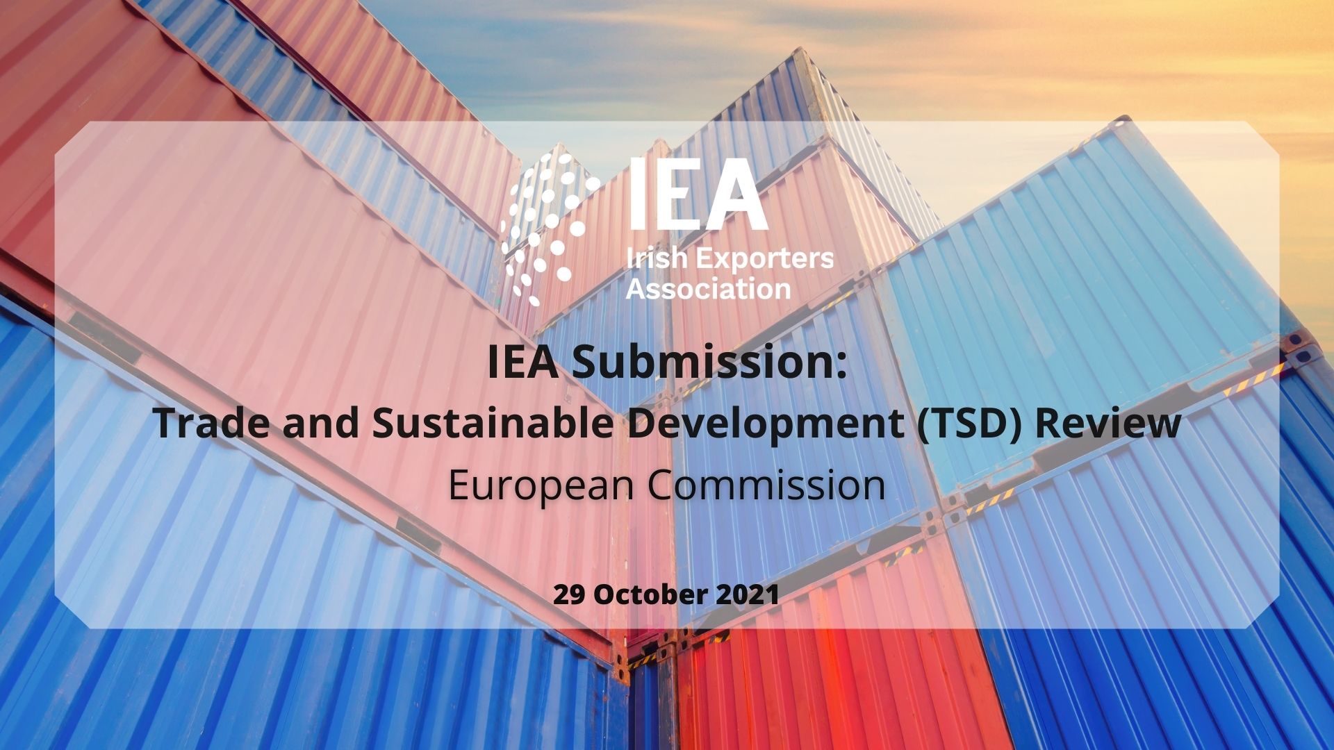 IEA Submission: Trade and Sustainable Development (TSD) Chapter