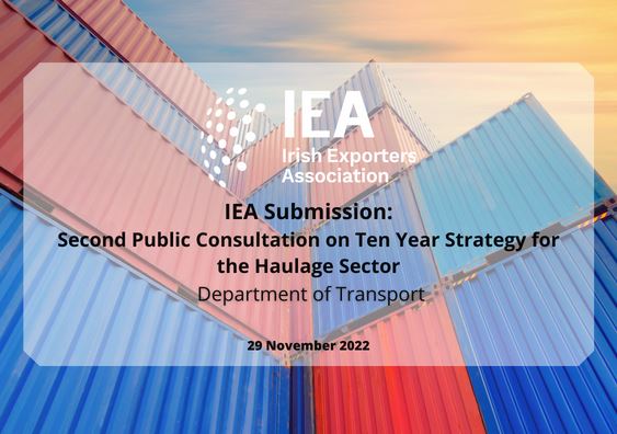 IEA Submission: Second Public Consultation on Ten Year Strategy for the Haulage Sector