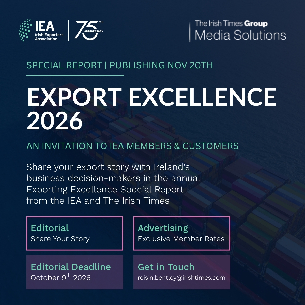 Feature in the Exporting Excellence Report 2026